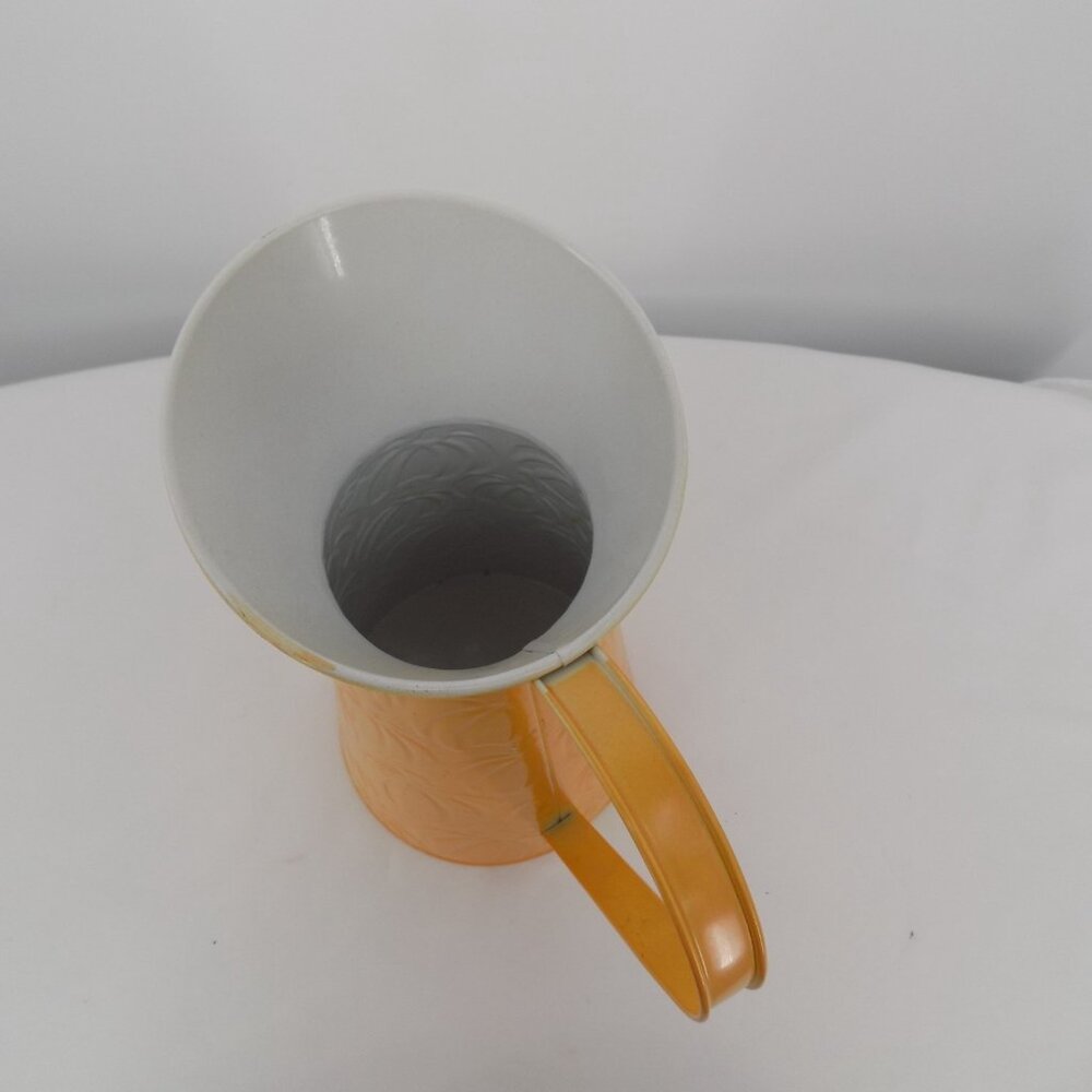 Ashland Heirloom Harvest Fall Galvanized Yellow Embossed Pumpkin Pitcher New - Picture 5 of 9